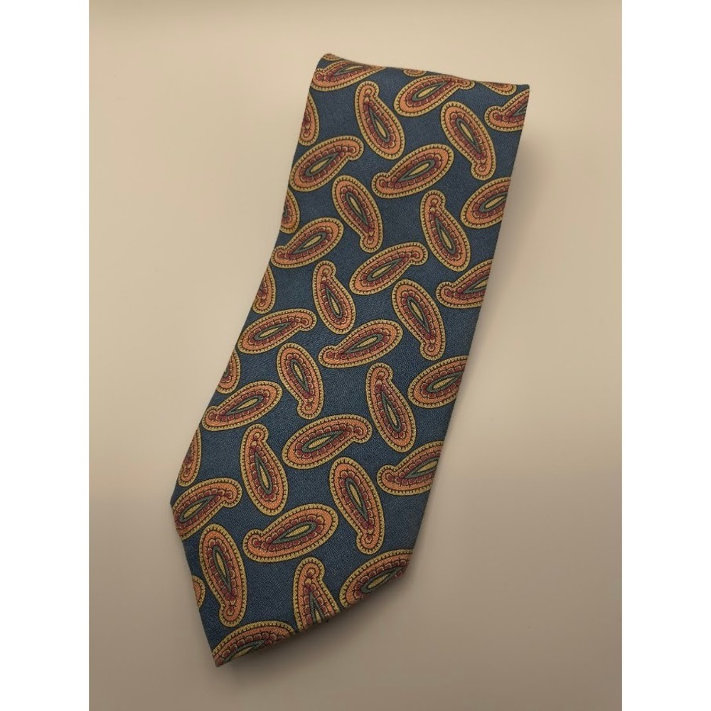 Abercrombie & Fitch Men's Necktie Blue‎ Paisley Classic Business Casual